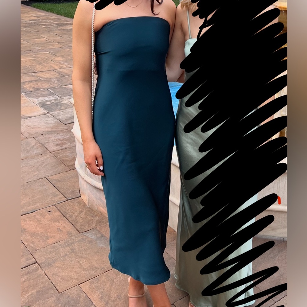Hello Molly Teal Dress - Satin